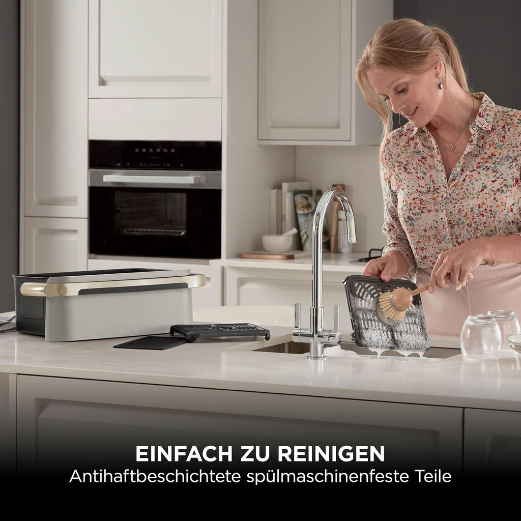 Ninja Foodi FlexDrawer Heißluftfritteuse, Dual Zone, Stone Gold AF500EUSD