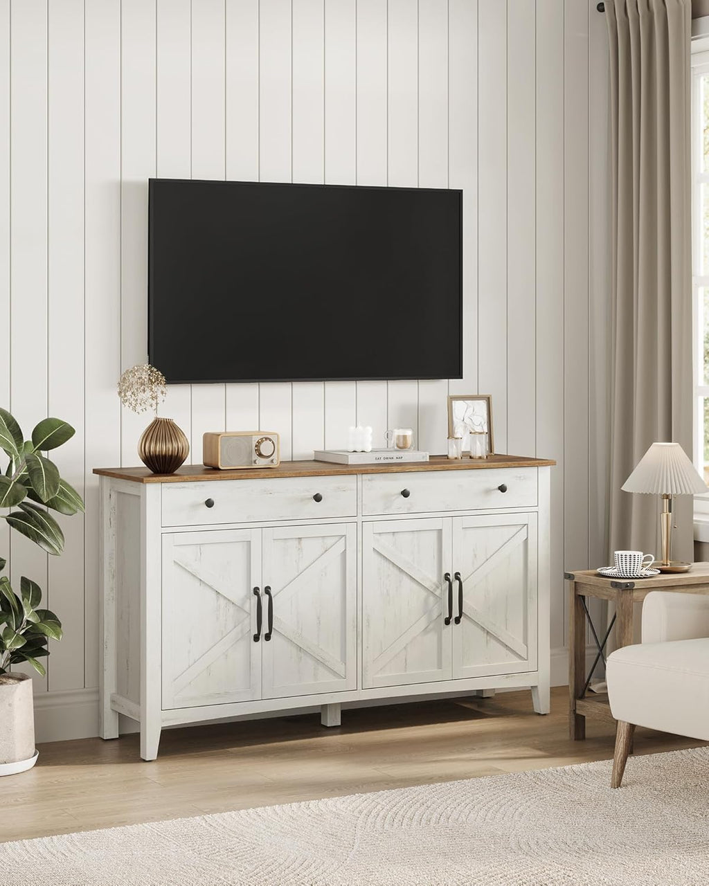 VASAGLE Küchenschrank mit 4 Türen, Sideboard