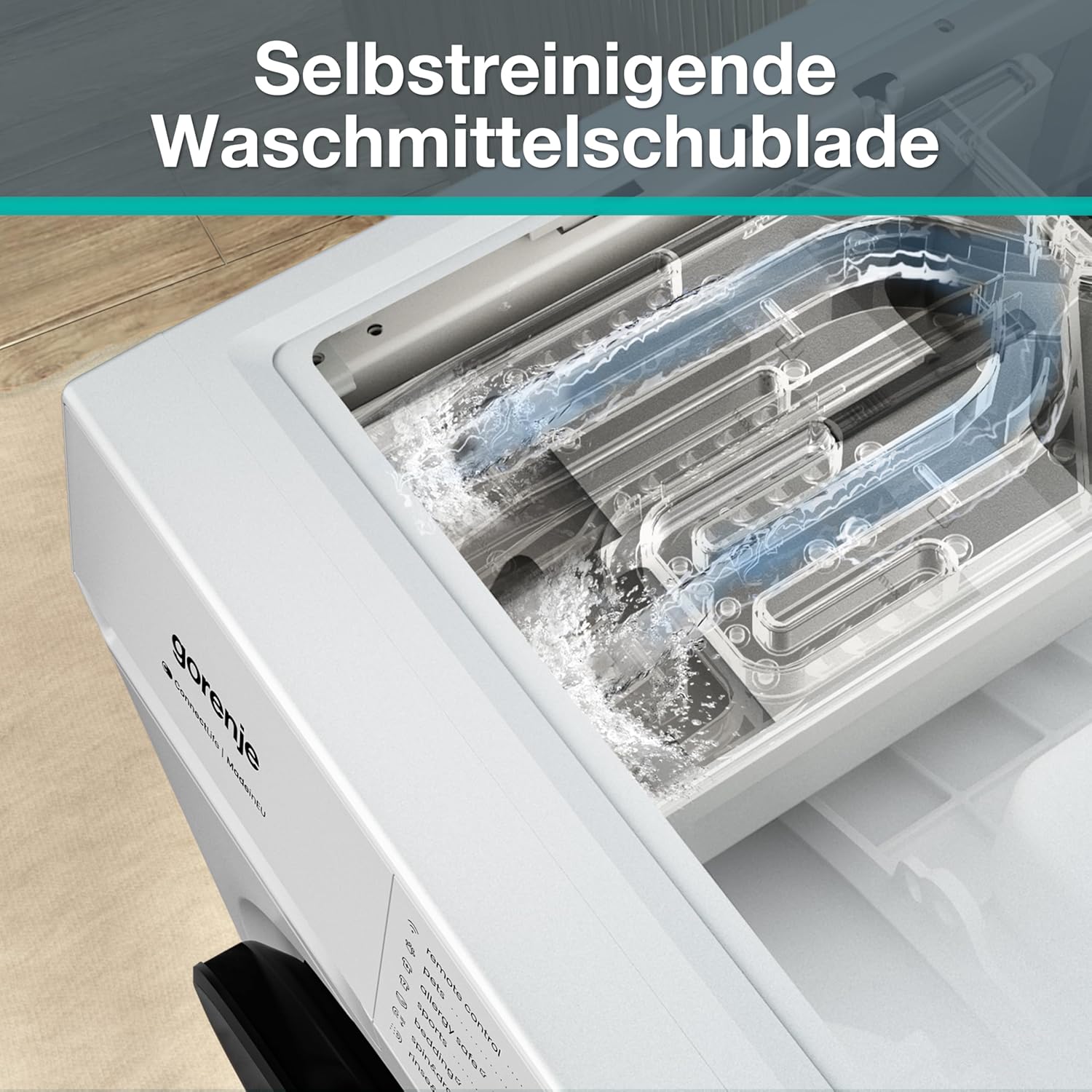 Gorenje WGAM474A Waschmaschine mit Dampffunktion /7 KG /1400 U-Min/ConnectLife /15 Programme/UltraClean/EasyDosing/SteamTech/Inverter PowerDrive /20% besser als Energieeffizienzklasse A/Weiß