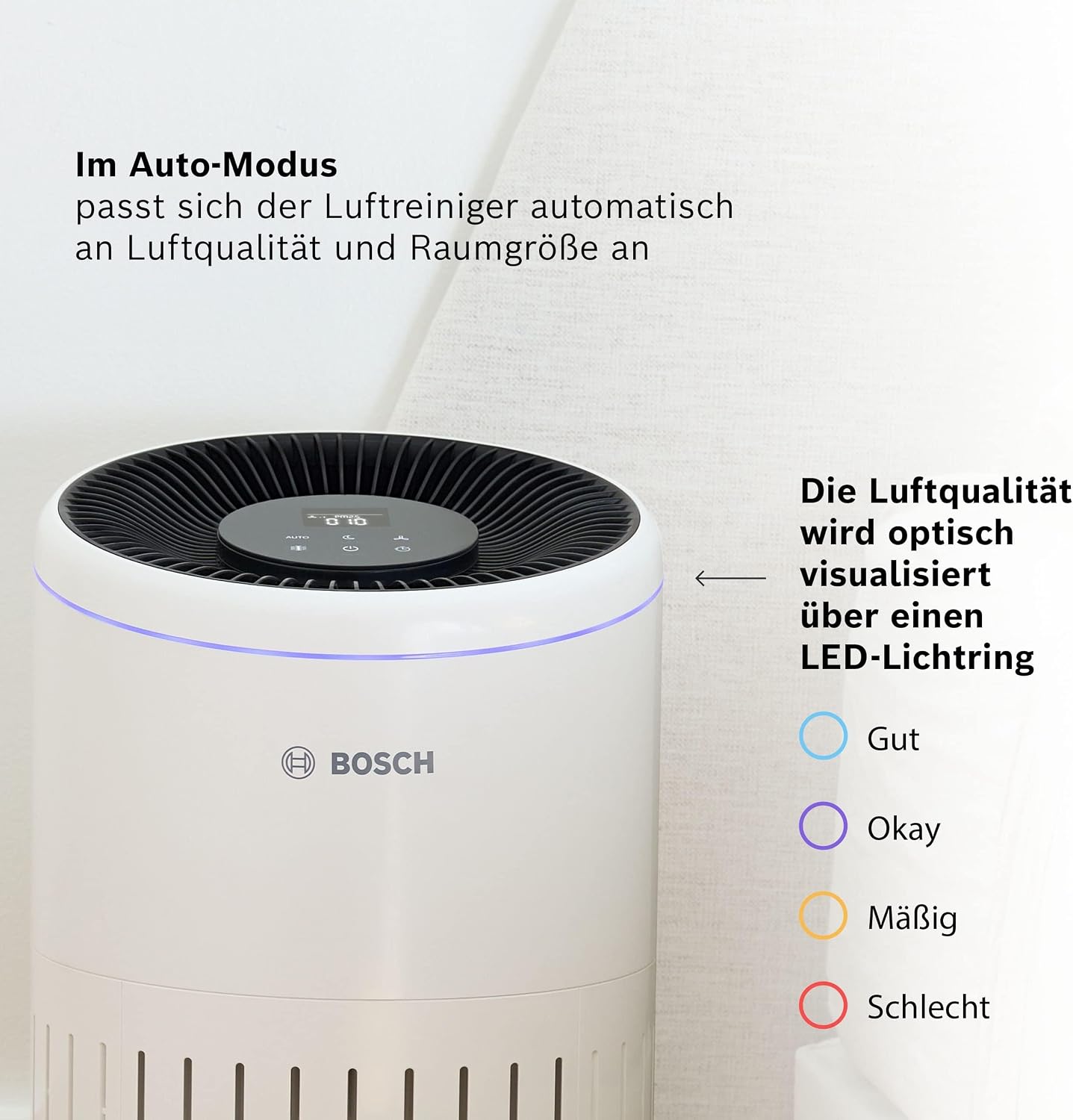 Bosch Air 4000, Luftreiniger, Für Räume bis zu 62,5 m²