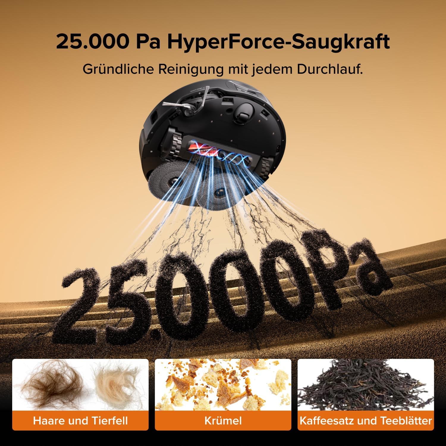 roborock Qrevo Edge 2 Saugroboter mit Wischfunktion, 25.000Pa Saugkraft