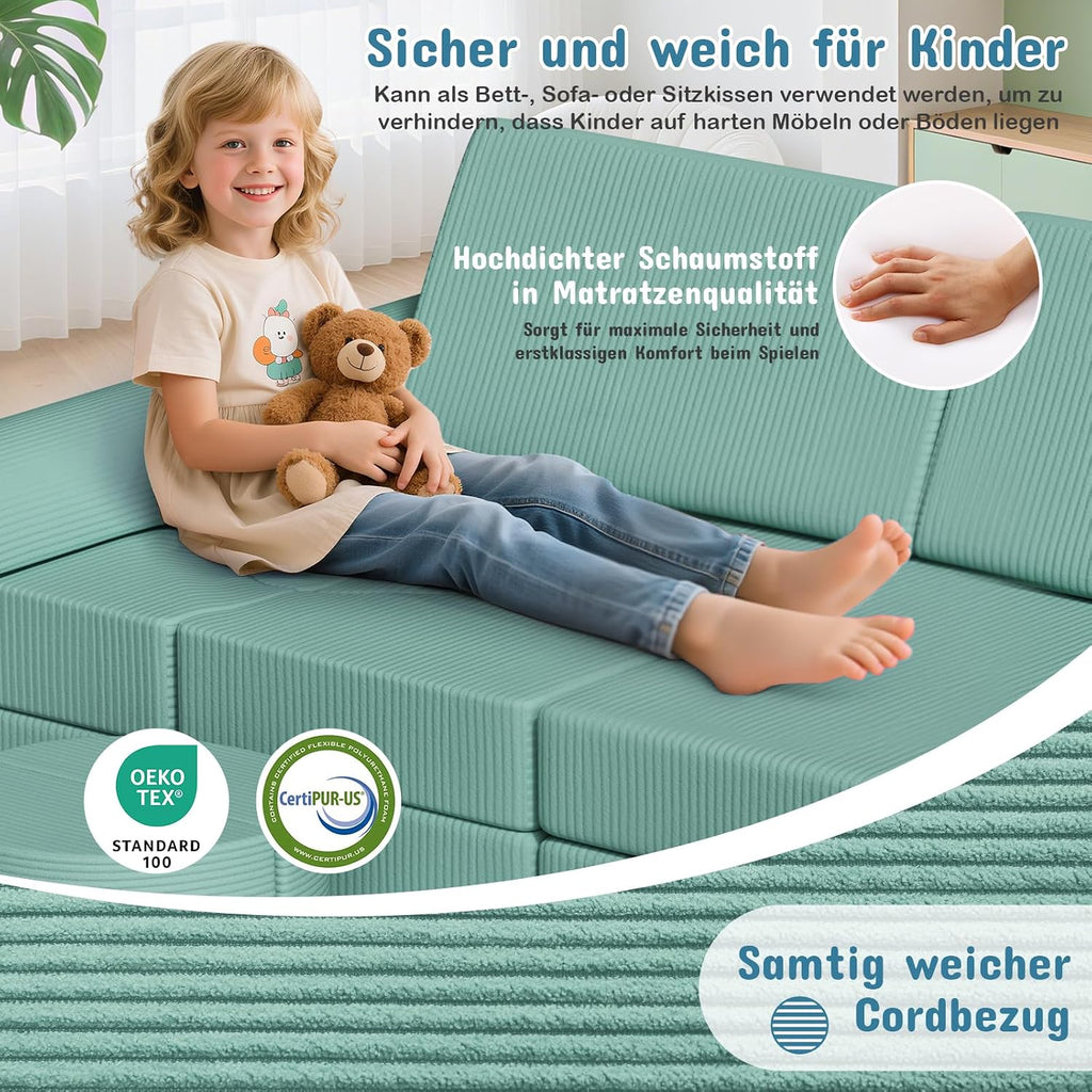 MAMIZO Spielsofa Cord, Kindersofa-Bausteine,Spielsofa für Kinder Oeko-TEX