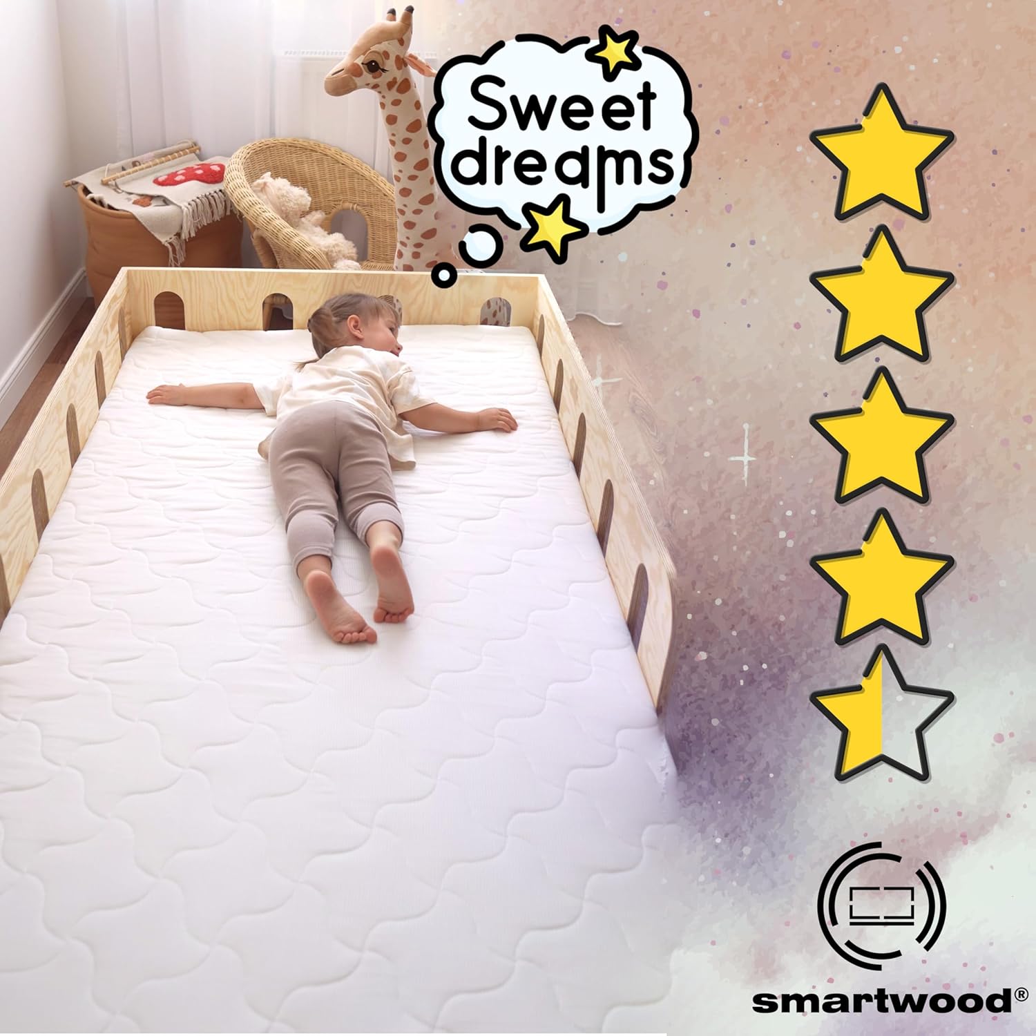 smartwood Matratze 90x200 12 cm, H2, Schaumstoff, SmartComfort