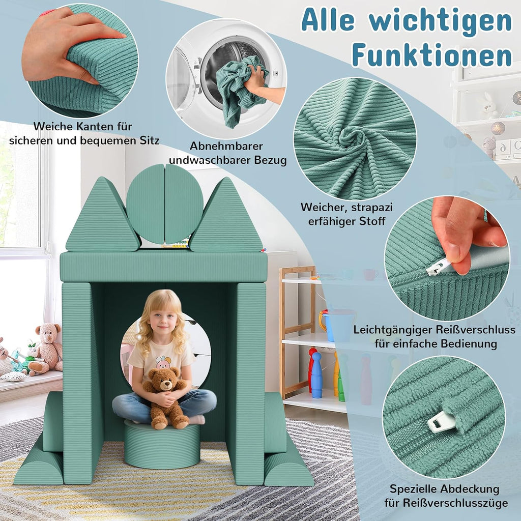 MAMIZO Spielsofa Cord, Kindersofa-Bausteine,Spielsofa für Kinder Oeko-TEX