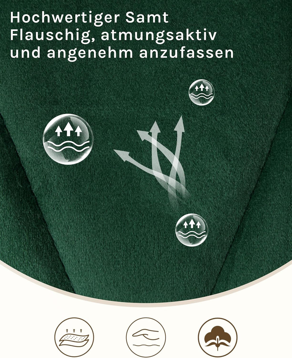 Lestarain Esszimmerstühle 4er Set Samt Dunkelgrün