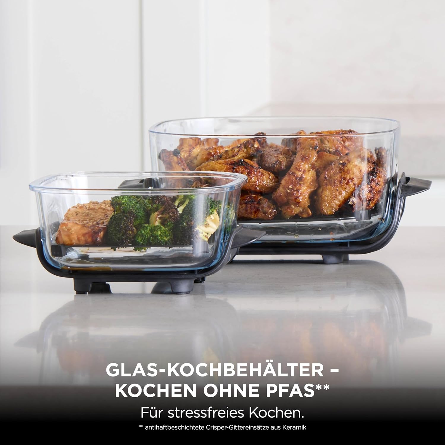 Ninja CRISPi tragbare Air fryer Heißluftfritteuse, Stone Gold FN101EUSTGD