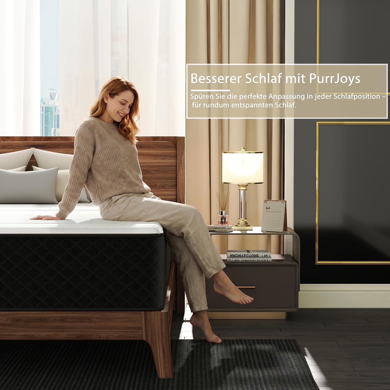 PurrJoys Matratze 160x200 H3 & H4 mit Oeko-TEX Zertifiziert, Höhe 25 cm 7 Zonen Taschenfederkernmatratze mit Memory Foam, Federkernmatratze mit weicher Oberfläche für Erwachsene