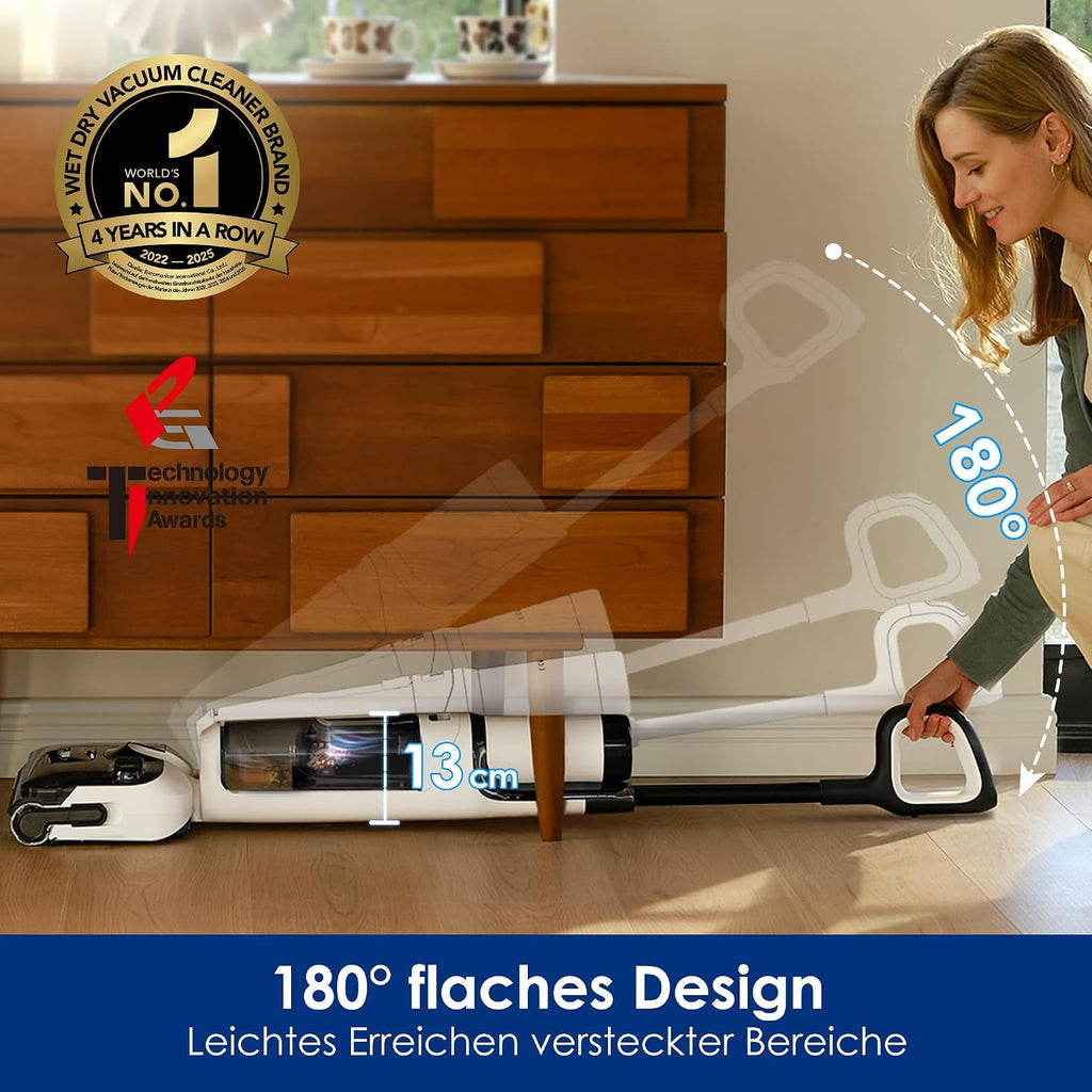 Tineco Floor One Stretch S6 Nass Trockensauger, 20Kpa，180°-Flachdesign