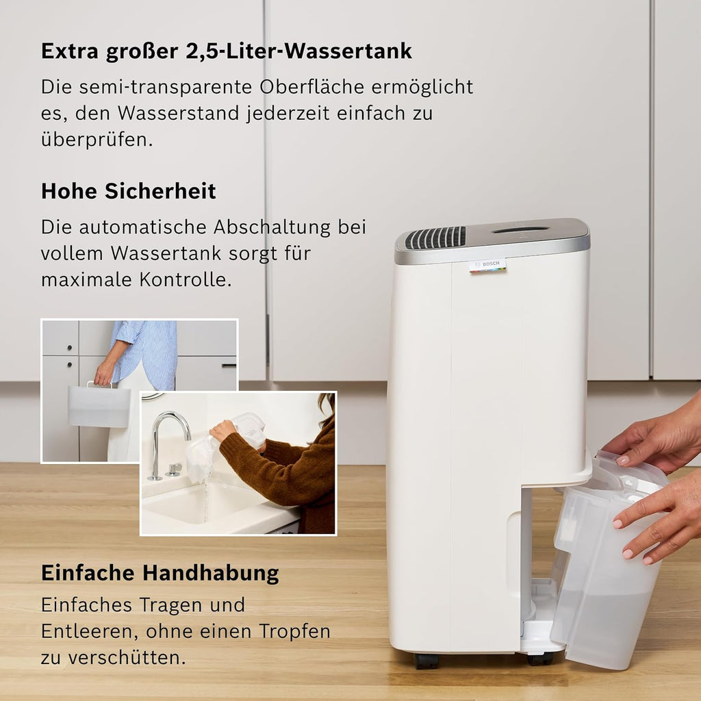 Bosch Dry 4000, Luftentfeuchter, Für Räume bis zu 33 m²