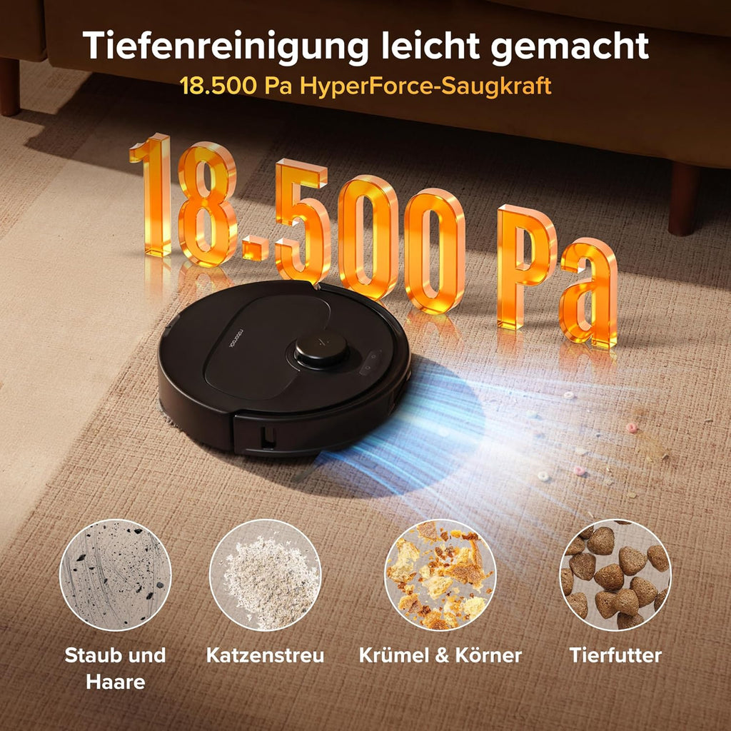 roborock Qrevo S Pro Saugroboter mit Wischfunktion, 18.500 Pa Saugkraft