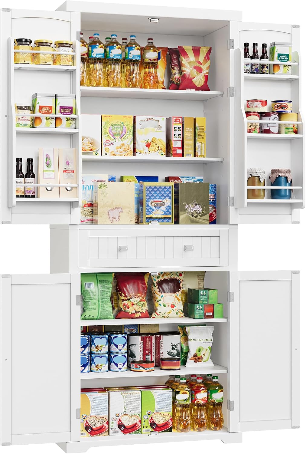 VASAGLE Küchenschrank, Mehrzweckschrank freistehend, 76 x 40 x 182 cm