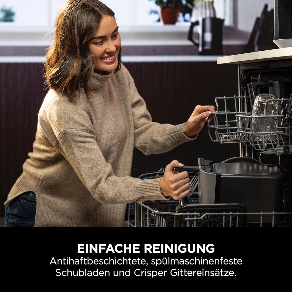 Ninja Dual Zone Digital Air Fryer, 2 Schubladen, Metallic Grau DZ400EU