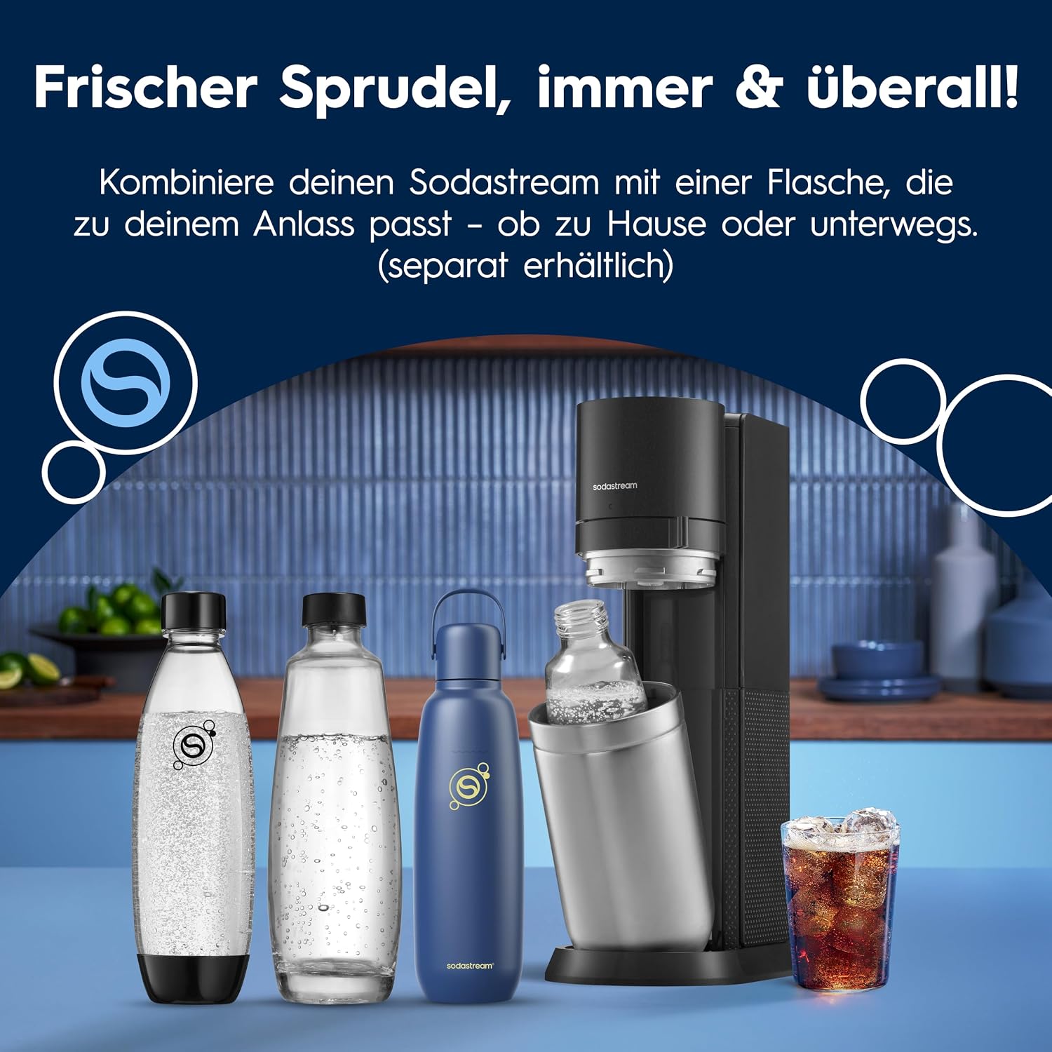 SodaStream DUO Wassersprudler - 4x 1L Sprudlerflaschen & CO2-Zylinder