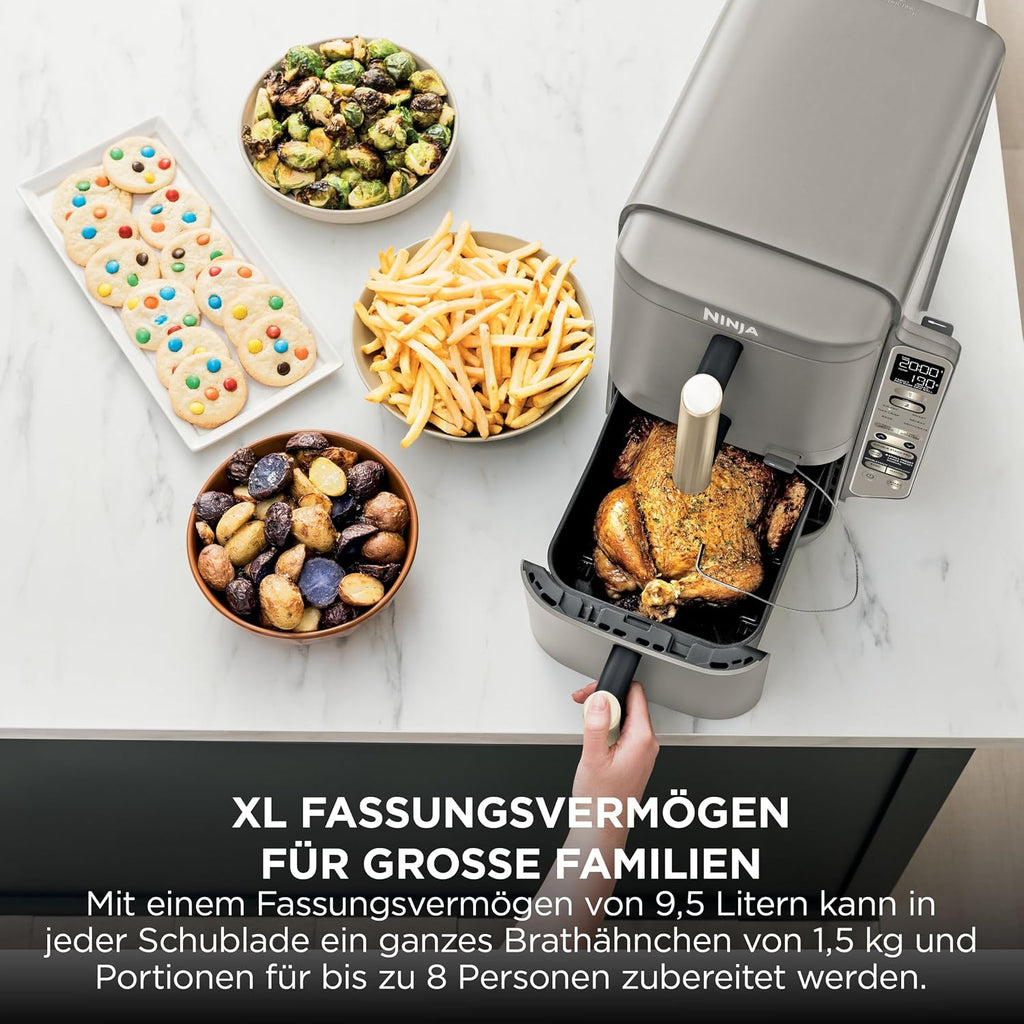 Ninja Double Stack XL-Heißluftfritteuse, 6 Funktionen, Steingold SL451EUSD