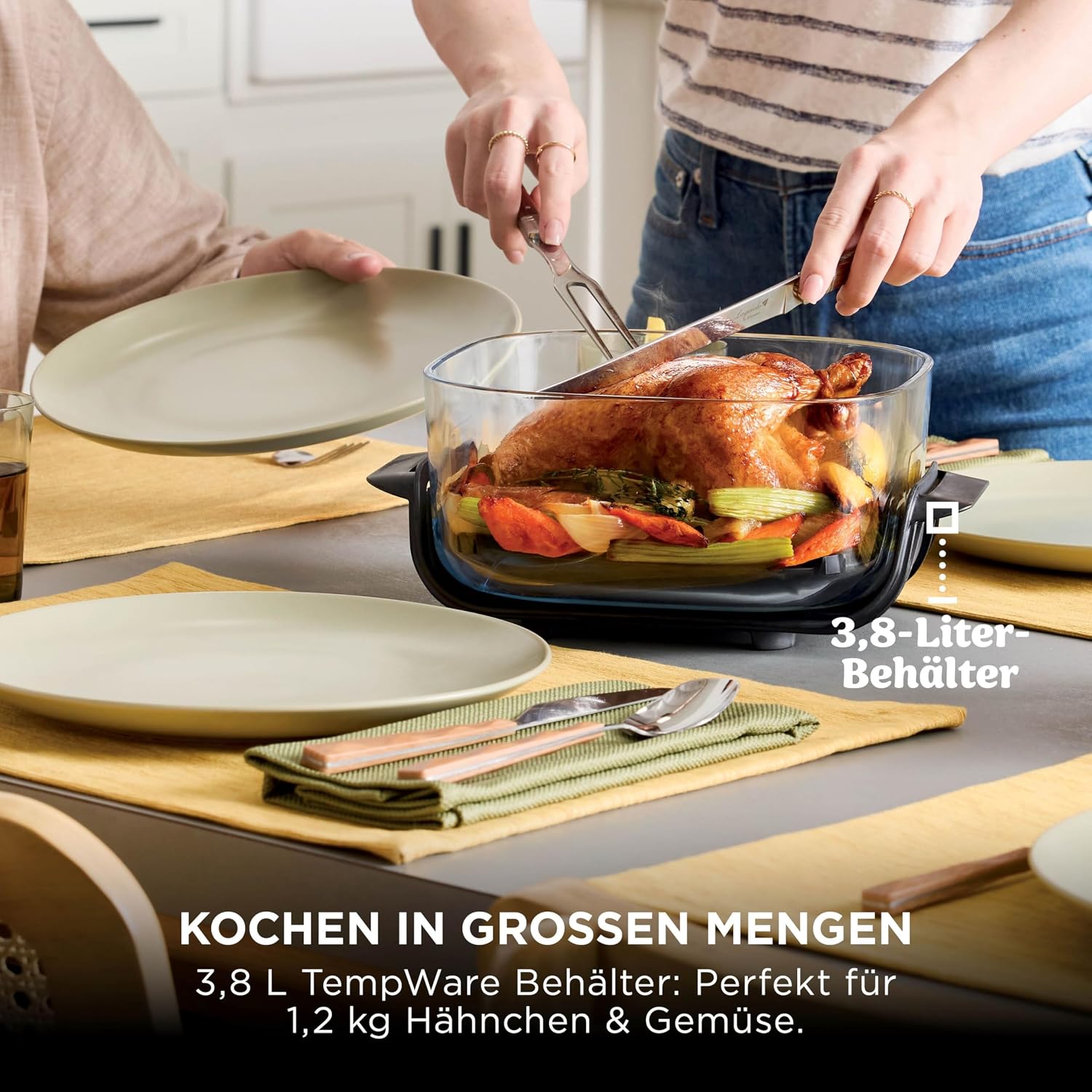 Ninja CRISPi tragbare Air fryer Heißluftfritteuse, Stone Gold FN101EUSTGD
