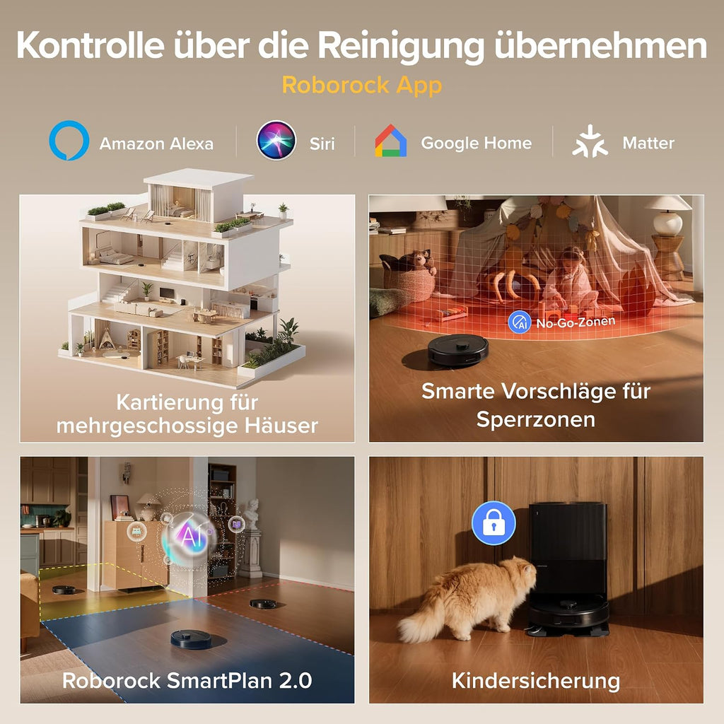 roborock Qrevo S Pro Saugroboter mit Wischfunktion, 18.500 Pa Saugkraft