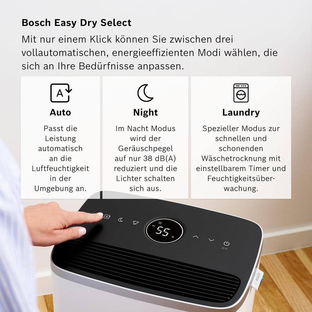 Bosch Dry 4000, Luftentfeuchter, Für Räume bis zu 33 m²