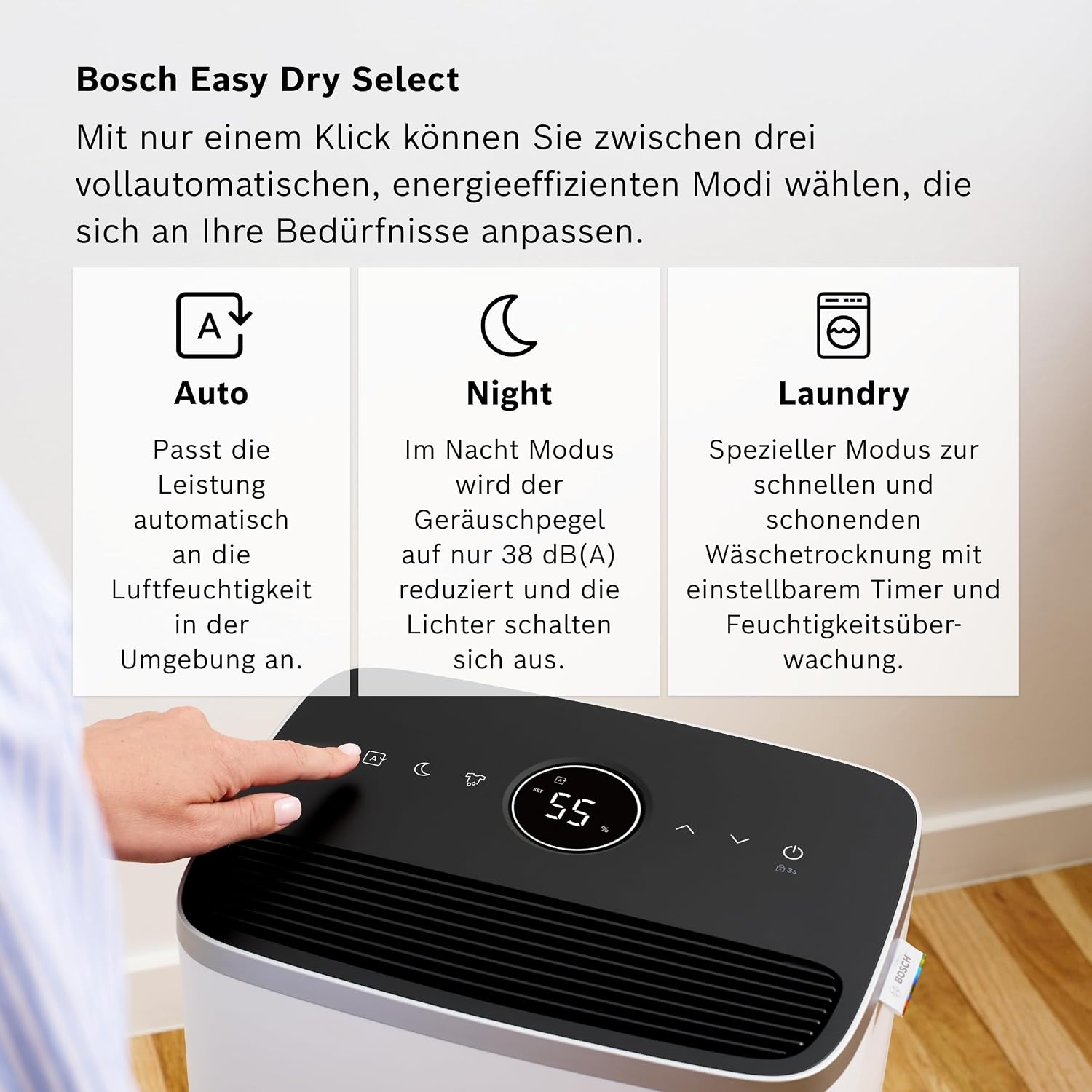 Bosch Dry 4000, Luftentfeuchter, Für Räume bis zu 33 m²