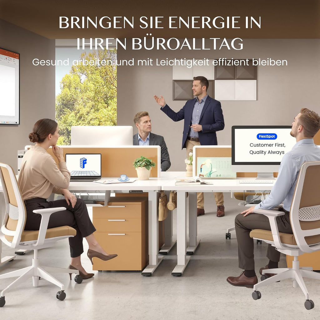 FLEXISPOT Höhenverstellbarer Schreibtisch elektrisch, Doppelmotor 160x80 cm