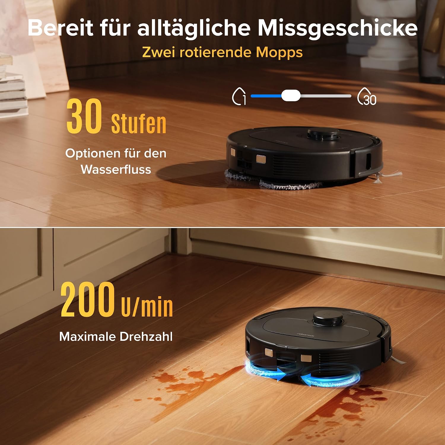 roborock Qrevo S Pro Saugroboter mit Wischfunktion, 18.500 Pa Saugkraft
