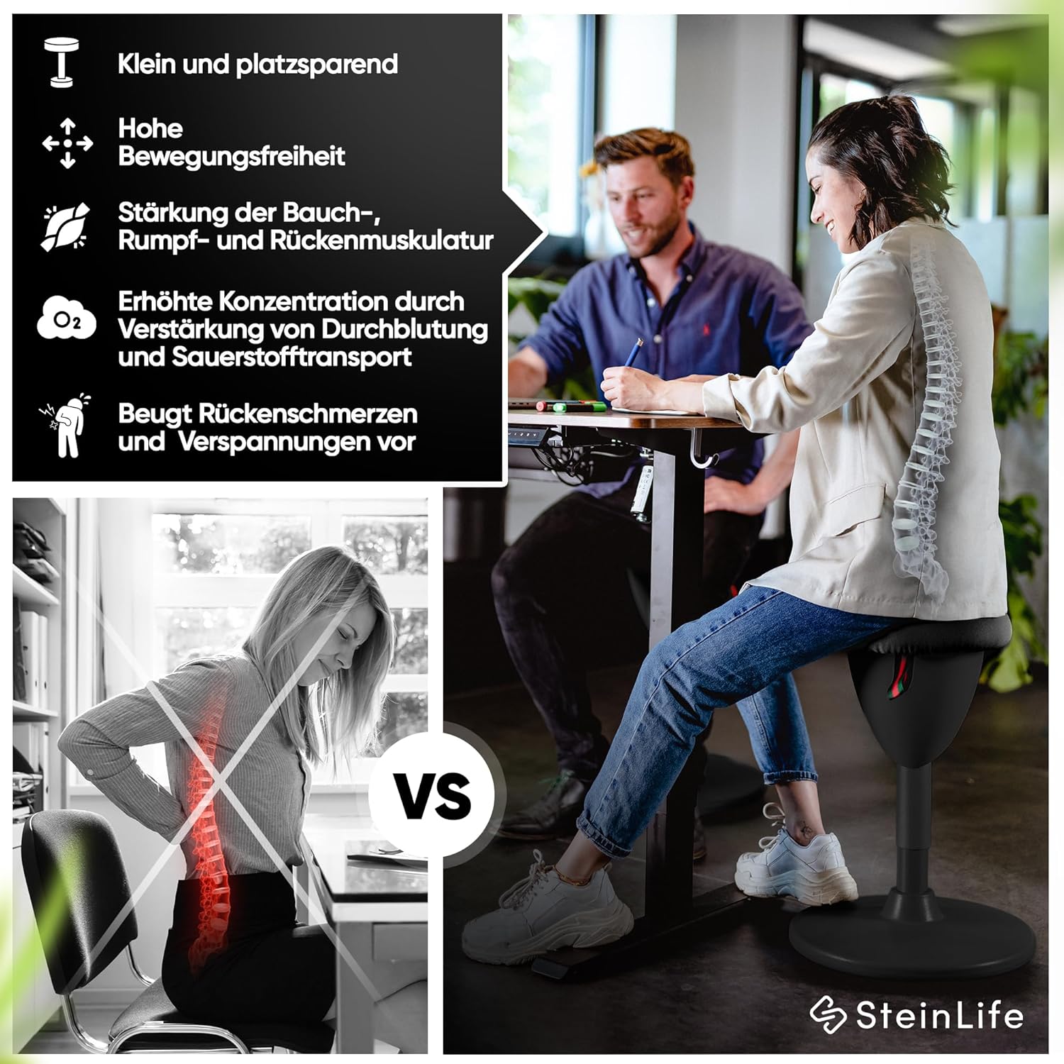 Bürohocker Ergonomisch [TESTSIEGER] Sitzhocker Höhenverstellbar