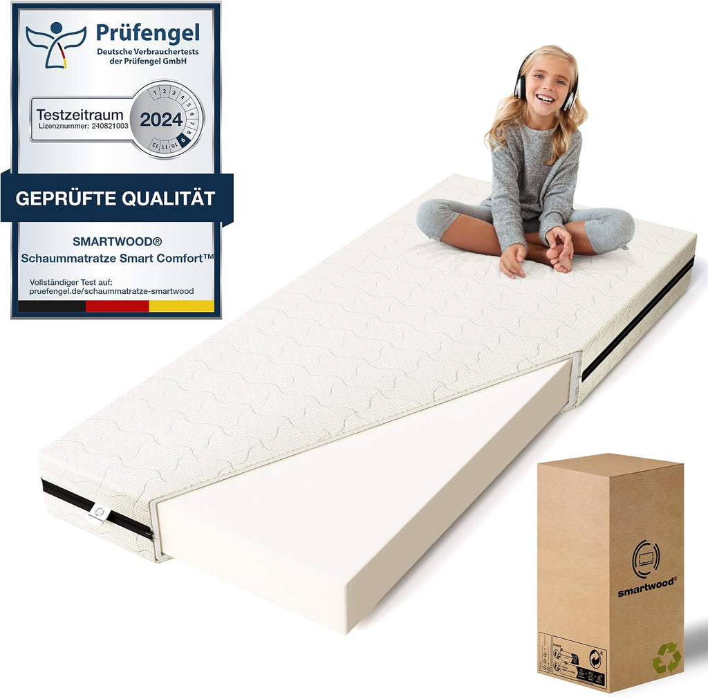 smartwood Matratze 90x200 12 cm, H2, Schaumstoff, SmartComfort