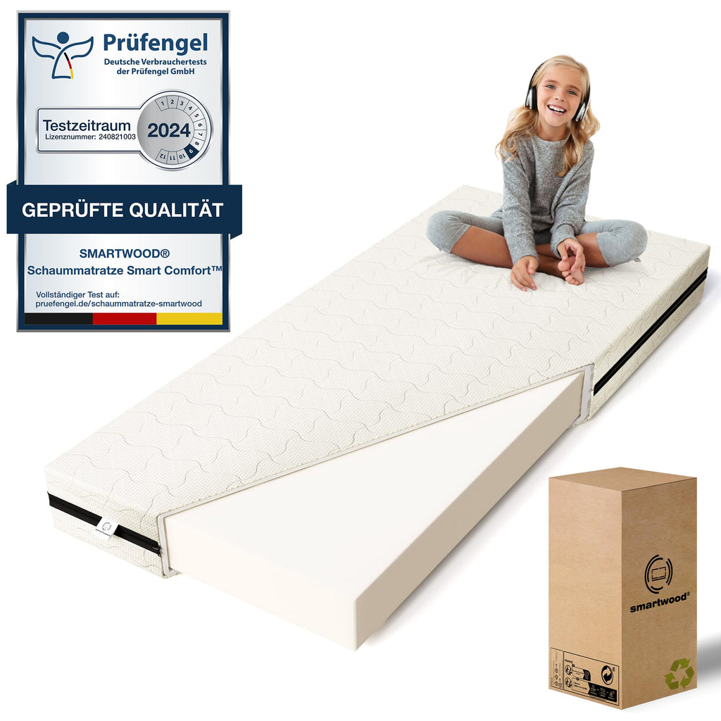 smartwood Matratze 90x200 12 cm, H2, Schaumstoff, SmartComfort