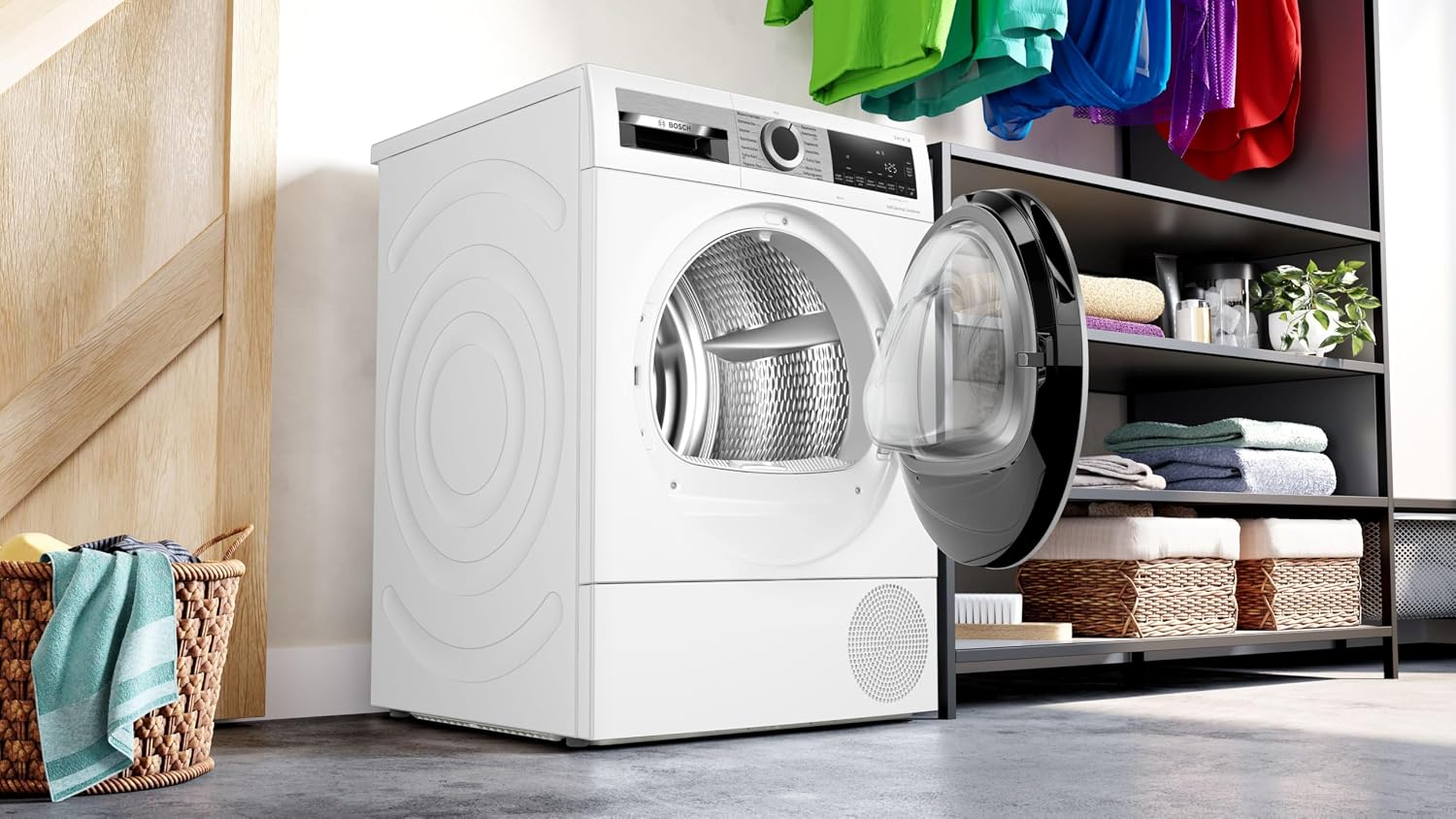 Bosch WQG235D00, Stiftung Warentest GUT (2,2)*, Serie 6, Wärmepumpentrockner 8 kg, Schneller getrocknete Wäsche, Auto Dry, Option Halbe Beladung, Sensitive Drying-System, Selbstreinigender Kondensator