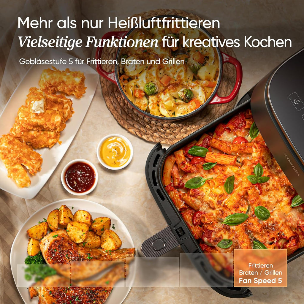 Cosori Airfryer, Turboblaze, 9-in-1 6L Heißluftfritteuse
