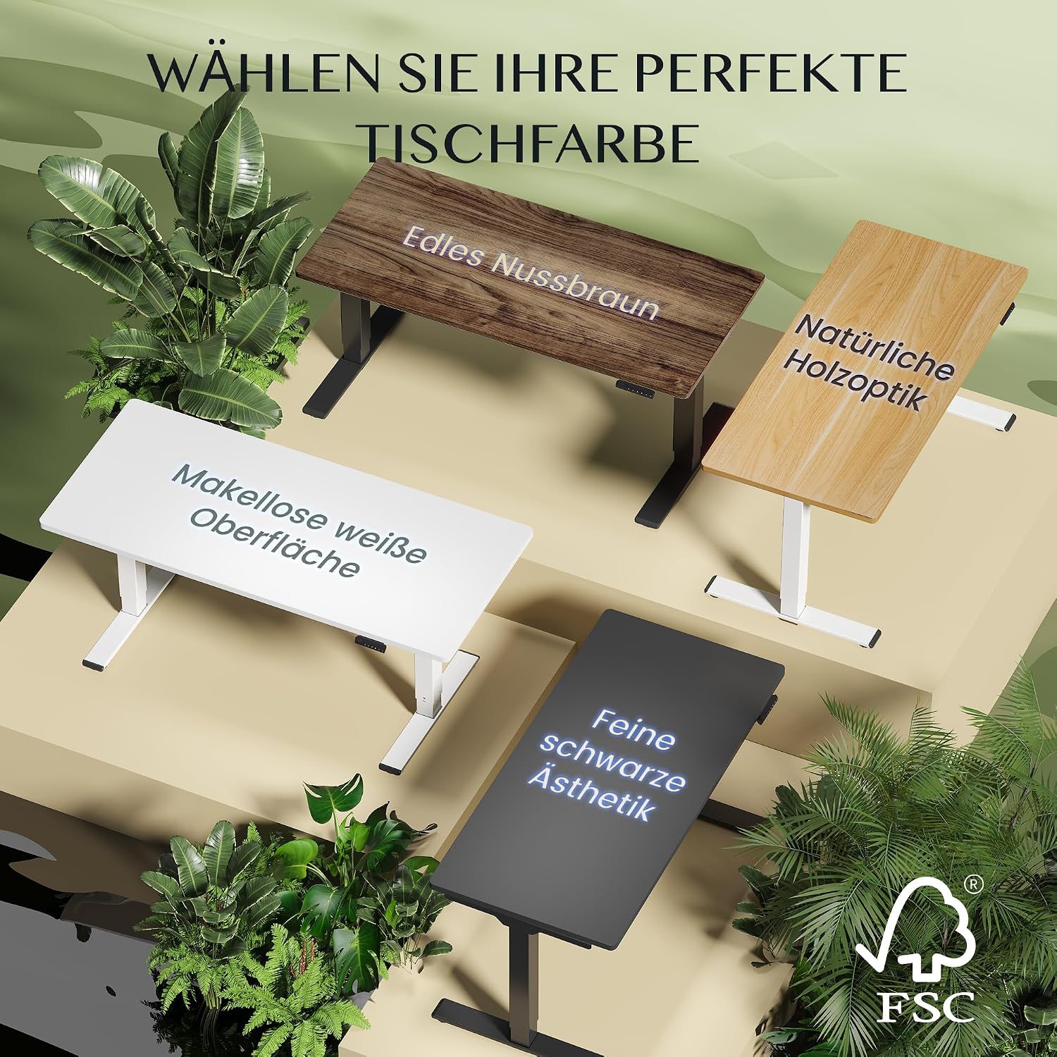 FLEXISPOT Höhenverstellbarer Schreibtisch elektrisch, Doppelmotor 160x80 cm