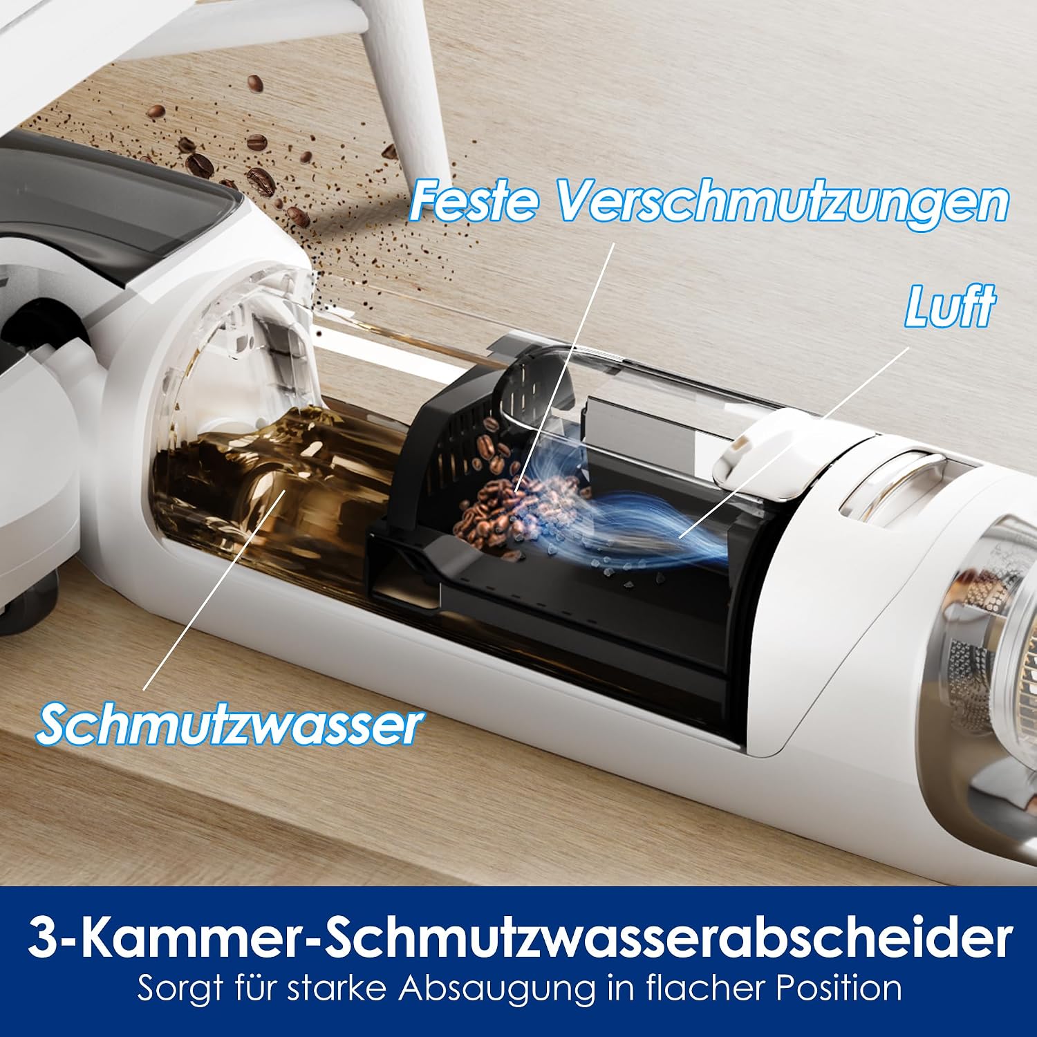 Tineco Floor One Stretch S6 Nass Trockensauger, 20Kpa，180°-Flachdesign