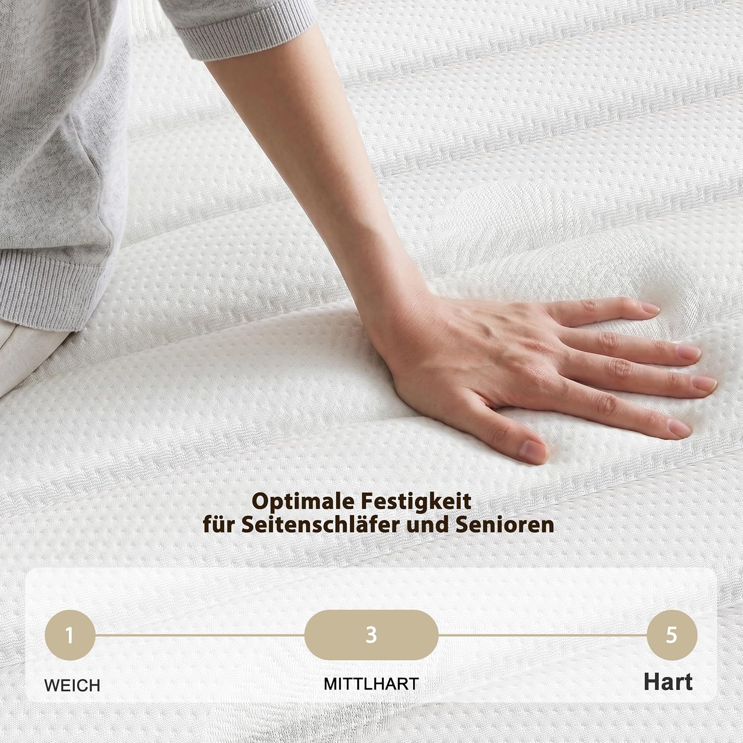 PurrJoys Matratze 160x200 H3 & H4 mit Oeko-TEX Zertifiziert, Höhe 25 cm 7 Zonen Taschenfederkernmatratze mit Memory Foam, Federkernmatratze mit weicher Oberfläche für Erwachsene