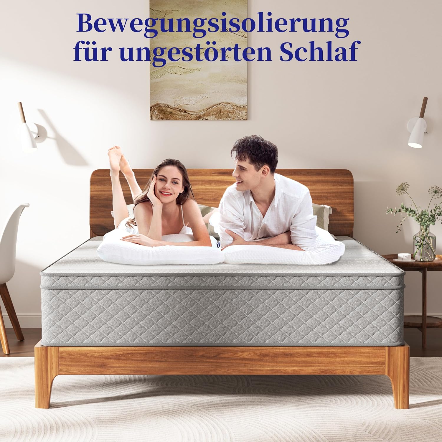 Matratze 180x200, Höhe 25cm mit Oeko-TEX Zertifiziert, Härtegrad H3 und H4, 7 Zonen Taschenfederkernmatratze mit Komfortschaum, Gewebe mit weicher, Langlebig & Hautfreundlich, 180x200x25cm