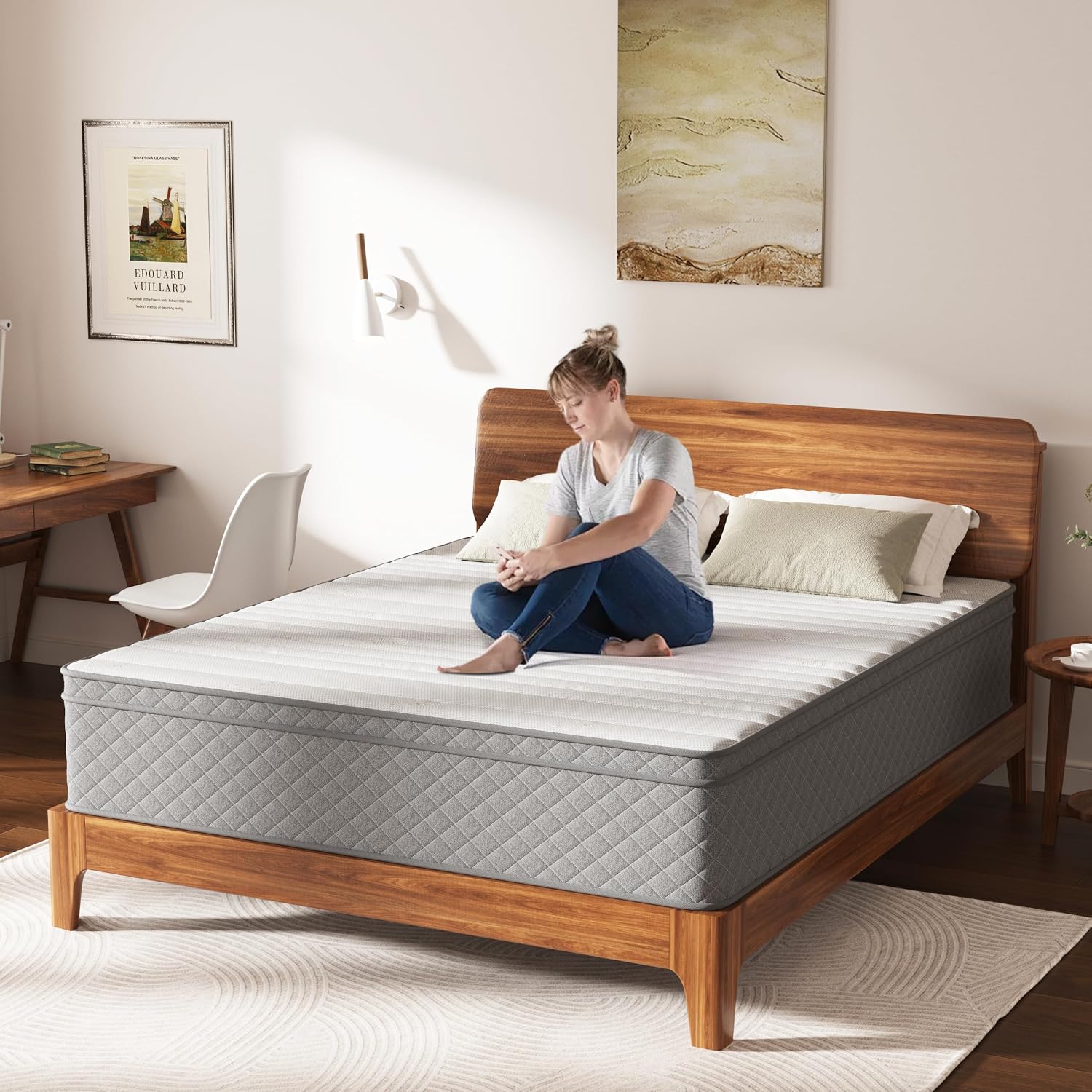 Matratze 180x200, Höhe 25cm mit Oeko-TEX Zertifiziert, Härtegrad H3 und H4, 7 Zonen Taschenfederkernmatratze mit Komfortschaum, Gewebe mit weicher, Langlebig & Hautfreundlich, 180x200x25cm