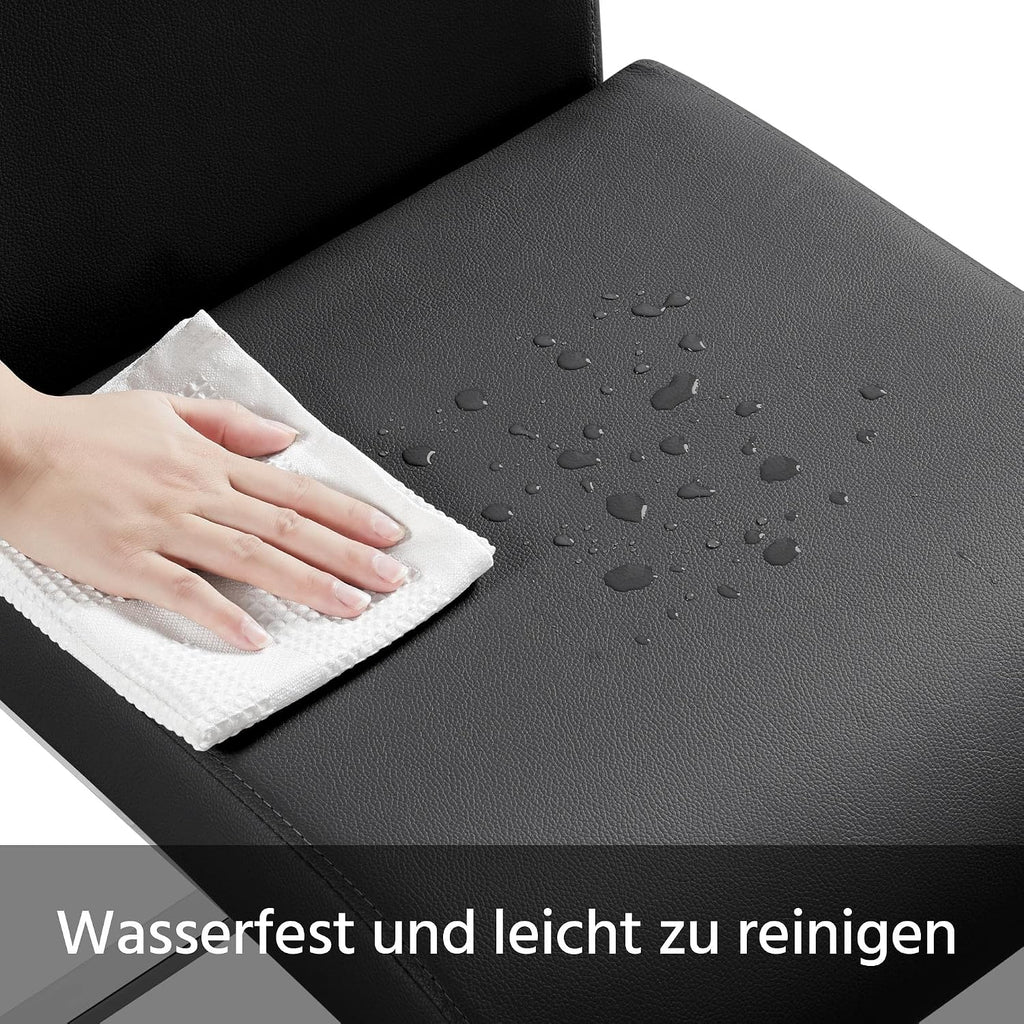 Yaheetech Esszimmerstühle 2er Set Schwingstuhl hohe Rückenlehne Schwarz