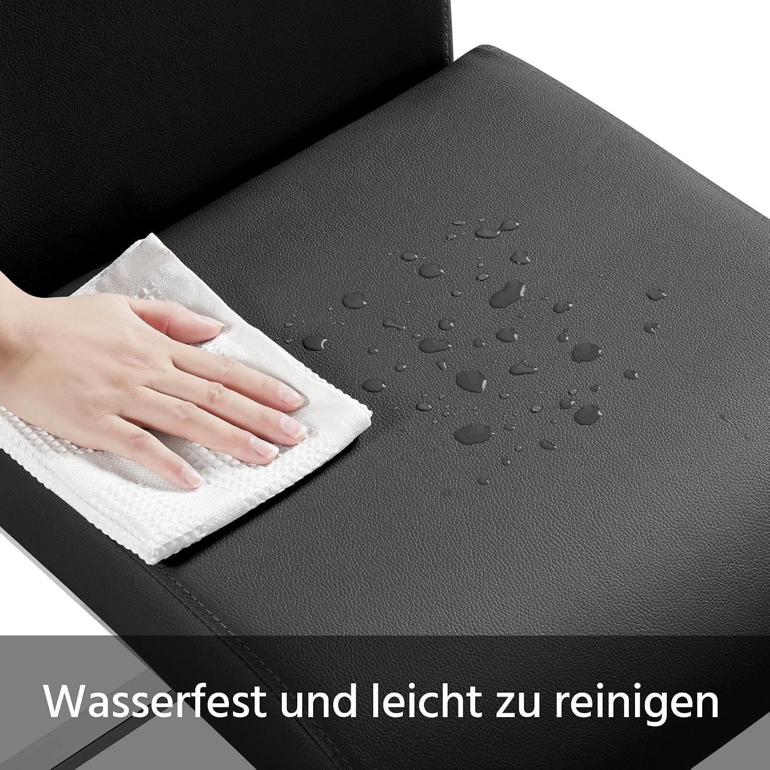 Yaheetech Esszimmerstühle 2er Set Schwingstuhl hohe Rückenlehne Schwarz