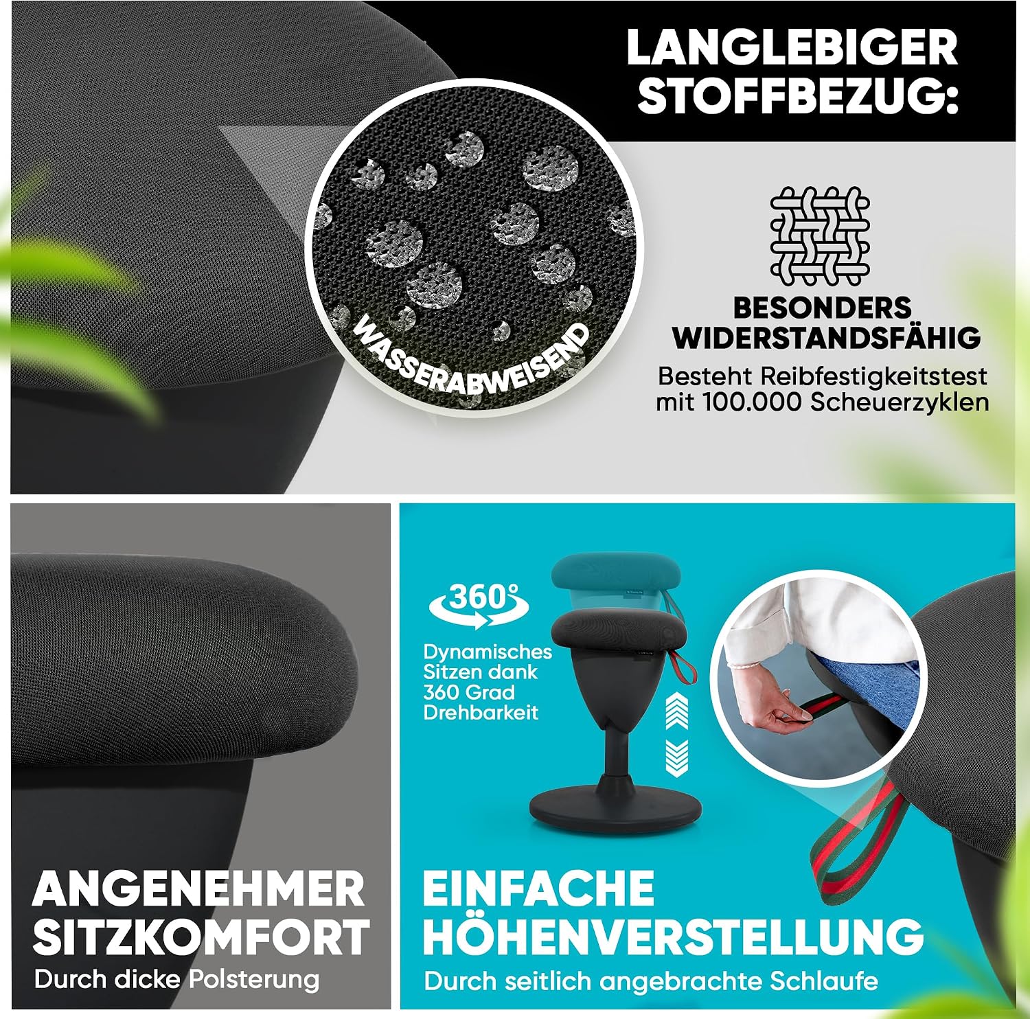 Bürohocker Ergonomisch [TESTSIEGER] Sitzhocker Höhenverstellbar